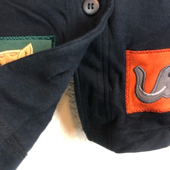 Vintage Bechamel Black Cardigan Teacher Sweater Animal Patches Petites Size 1X - Picture 4 of 8